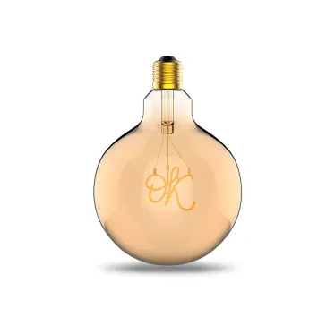Лампа светодиодная филаментная LED 2.5 Вт 200 лм 2000К AC185-265В E27 шар G125 теплая золотистая колба Black Filament
