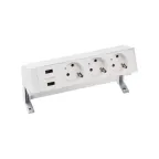 Настольный x4 розеточный блок, 3x2P+E, 2xUSB з/у, белый, S400 | 42423000-130 | Simon