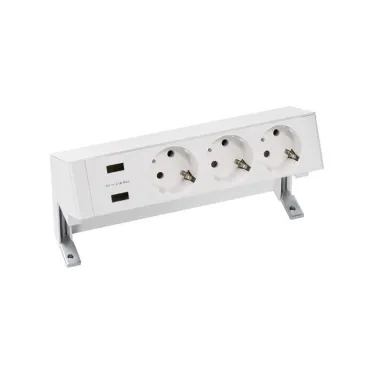 Настольный x4 розеточный блок, 3x2P+E, 2xUSB з/у, белый, S400 | 42423000-130 | Simon