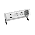 Настольный x4 розеточный блок, 2x2P+E, 2xUSB з/у, 1 пустой модуль, белый, S400 | 42422000-130 | Simon