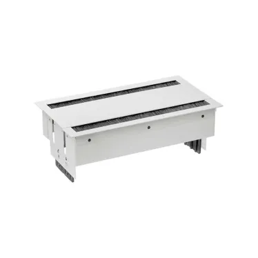 Simon S400 Двухсторонний Врезной розеточный блок с крышкой, ввод щетка, 10x2P+E, 2 пустых модуля, белый, S400 | 46605000-130 | Simon