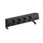 Simon S400 Настольный розеточный блок, 2x2P+E, 2x2P+E UPS, адаптер для 2хRJ45, моноблок, черный, Simon 400 | 42502220-138 | Simon