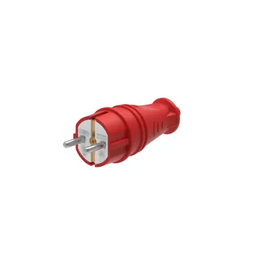 MultiSet Вилка 2К+З прямая каучуковая 16А/250В IP44 Красная