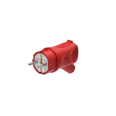MultiSet Вилка 2К+З угловая каучуковая 16А/250В IP44 Красная