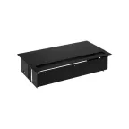 Simon S400 Врезной розеточный блок с крыш., ввод щетка, 3x2P+E, 2xUSB заряд. уст.,2 пустых модуля, черный, S400 | 44623000-138 | Simon