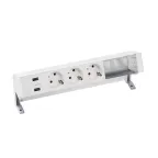 Настольный x6 розеточный блок, 3x2P+E, 2xUSB з/у, 2 пустых модуля, белый, S400 | 42623000-130 | Simon