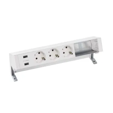 Настольный x6 розеточный блок, 3x2P+E, 2xUSB з/у, 2 пустых модуля, белый, S400 | 42623000-130 | Simon