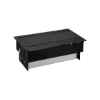 Simon S400 Двухсторонний Врезной розеточный блок с крышкой и мет. вводом,10x2P+E,2 пустых модуля, черный , S400 | 47605000-138 | Simon
