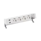                  Настольный x6 розеточный блок, 4x2P+E, 2xUSB з/у, 1 пустой модуль, белый, S400 | 42624000-130 | Simon
               