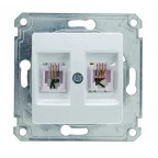 Lillium Розетка двойная компьютерная CAT5e (механизм) белая