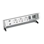 Настольный x6 розеточный блок, 3x2P+E, 2xUSB з/у, 2 пустых модуля, алюминий, S400 | 42623000-133 | Simon
