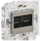 SKANDY Розетка компьютерная двойная RJ45 кат.5E SK-K03N никель IEK