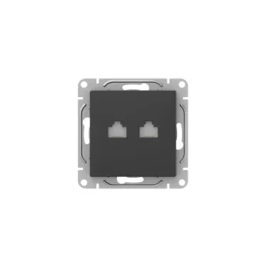 Эпика Механизм розетки RJ45 - 2шт (cat5) черный EKF