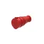MultiSet Розетка 2К+З кабельная каучуковая 16А/250В IP44 Красная