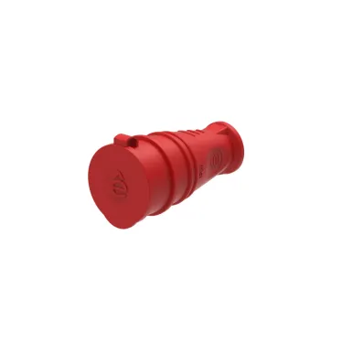 MultiSet Розетка 2К+З кабельная каучуковая 16А/250В IP44 Красная