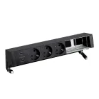 Настольный x6 розеточный блок, 3x2P+E, 2xUSB з/у, 2 пустых модуля, черный, S400 | 42623000-138 | Simon
