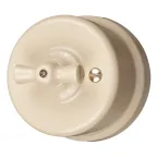                  Ретро выключатель Лизетта 1кл., керамика, цвет песочное золото
               