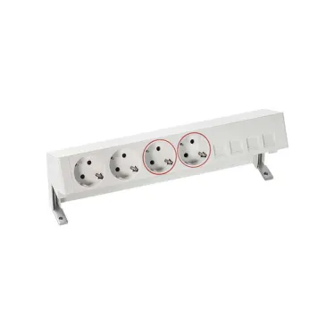 Simon S400 Настольный розеточный блок, 2x2P+E, 2x2P+E UPS, адаптер для 4хRJ45, моноблок, белый, Simon 400 | 42602240-130 | Simon