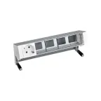 Simon S400 Настольный розеточный блок, 1х2P+E, 4 пустых модуля, алюминий, Simon 400 | 42501000-133 | Simon