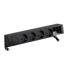                  Настольный x6 розеточный блок, 4x2P+E, 2xUSB з/у, 1 пустой модуль, черный, S400 | 42624000-138 | Simon
               