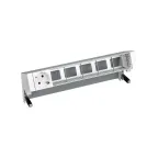                  Simon S400 Настольный розеточный блок, 1х2P+E, 5 пустых модулей, алюминий, Simon 400 | 42601000-133 | Simon
               