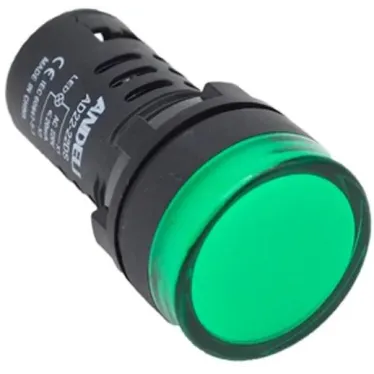 Лампа ad16-22ds led матрица d22 мм зеленый 24в ac/dc