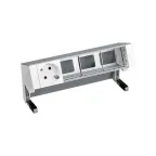 Simon S400 Настольный розеточный блок, 1х2P+E, 3 пустых модуля, алюминий, Simon 400 | 42401000-133 | Simon