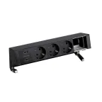 Настольный x5 розеточный блок, 3x2P+E, 2xUSB з/у, 1 пустой модуль, черный, S400 | 42523000-138 | Simon