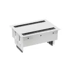                  Двухсторонний врезной x8 розеточный блок, щетка, 6x2P+E, 4xRJ45, белый, S400 | 46403020-130 | Simon
               