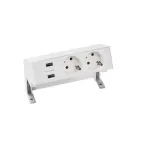 Настольный x3 розеточный блок, 2x2P+E, 2xUSB з/у, белый, S400 | 42322000-130 | Simon