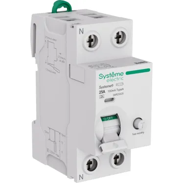 Выключатель дифференциального тока (ВДТ) 25A 2P 100мА Тип-A 230В Systeme9