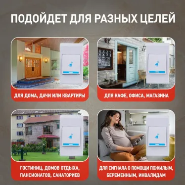 Звонок дверной A05 беспроводной, белый