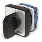                  Переключатель двухпозиционный 25А (0-1) 60 градусов, 2 полюса, рамка 48х48 мм, 400В AC, IP54
               