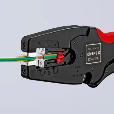 Стриппер автоматический MulTiSTrip 10 зачистка 003-10мм (AWG 32-7) рез кабеля одножильные 6мм многожильные 10мм L-195мм рукоятки с зоной мягкого пластика для надежного хвата