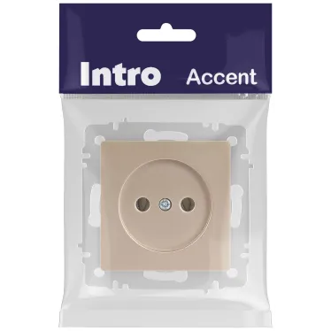 Розетка Intro Accent 6-201-04 2P, 16А-250В, IP20, СУ, шампань