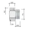 Переходник M20x1.5 наружная резьба/ M25x1.5 внутренняя резьба