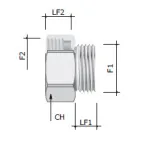 Переходник M20x1.5 наружная резьба/ M25x1.5 внутренняя резьба
