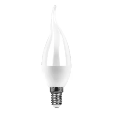 Лампа светодиодная LED 7вт Е14 белый матовая свеча на ветру