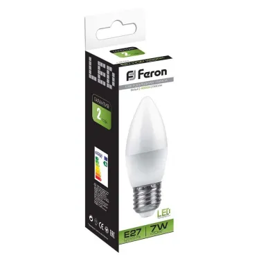 Лампа светодиодная LED 7вт Е27 белый матовая свеча