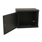 Шкаф настенный 19-дюймовый 19'' 15U 775x600х450мм металлическая передняя дверь с замком черный RAL 9004 Wrline