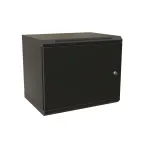 Шкаф настенный 19-дюймовый 19'' 15U 775x600х450мм металлическая передняя дверь с замком черный RAL 9004 Wrline