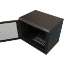 Шкаф настенный 19-дюймовый 19'' 15U 775x600х450мм металлическая передняя дверь с замком черный RAL 9004 Wrline