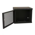 Шкаф настенный 19-дюймовый 19'' 15U 775x600х450мм металлическая передняя дверь с замком черный RAL 9004 Wrline