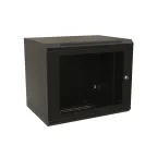 Шкаф настенный 19-дюймовый 19'' 15U 775x600х450мм металлическая передняя дверь с замком черный RAL 9004 Wrline