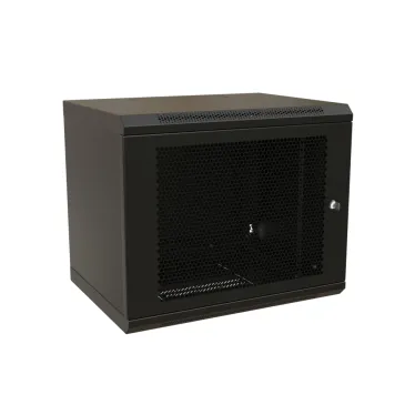 Шкаф настенный 19-дюймовый 19'' 15U 775x600х450мм металлическая передняя дверь с замком черный RAL 9004 Wrline