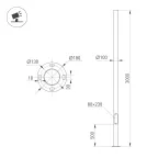 Опора освещения фланцевая OXOR-OK1-D100-L3000 (BK) (ARL, алюминий)