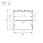 Профиль LINE-S-5050-2500 BLACK (Arlight, Алюминий)