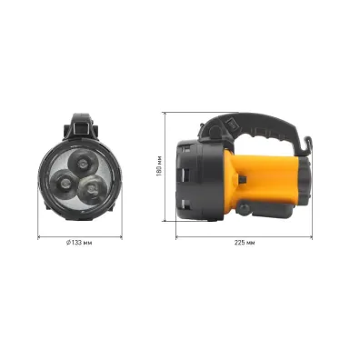 Фонарь прожекторный  PA-604  АЛЬФА 3x1Вт LED SMD, литий 3Ач, сигнал.св., ЗУ 220V+12V, карт] | Б0031035 | ЭРА
