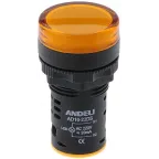 Лампа ad16-22ds led матрица d22 мм желтый 220в ac