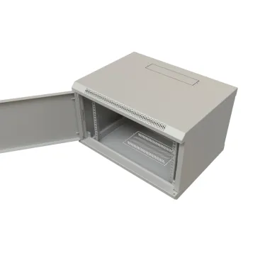 Шкаф настенный 19-дюймовый 19'' 9U 500x600х450мм металлическая передняя дверь с замком серый RAL 7035 Wrline